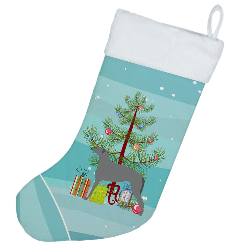 Chaussette de noël joyeux de noël, Lévrier écossais