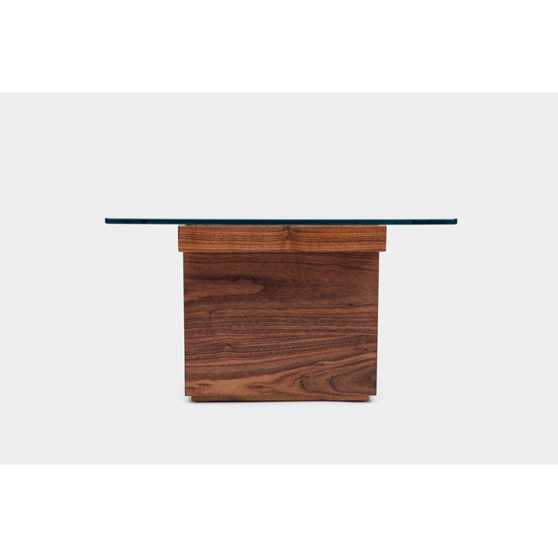 Glass Dining Table, Walnut