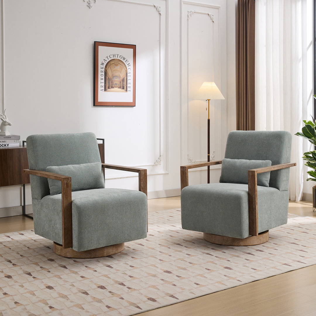 Mulbury Swivel Armchair (Set of 2) Latitude Run® 