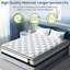 Très grand matelas de 12 po, gel rafraîchissant et mousse à mémoire de forme, fermeté moyenne, 76 po x 80 po, gris et blanc, moderne pour la chambre à coucher, support idéal, matelas à ressorts de taille réduite, chambre à ressorts ensachés