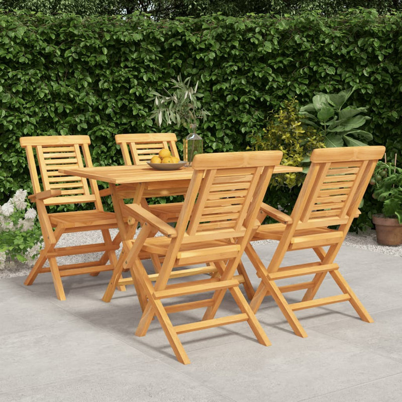 Lapwai 4 - Person Teak Patio Dining Set with Rectangular Table