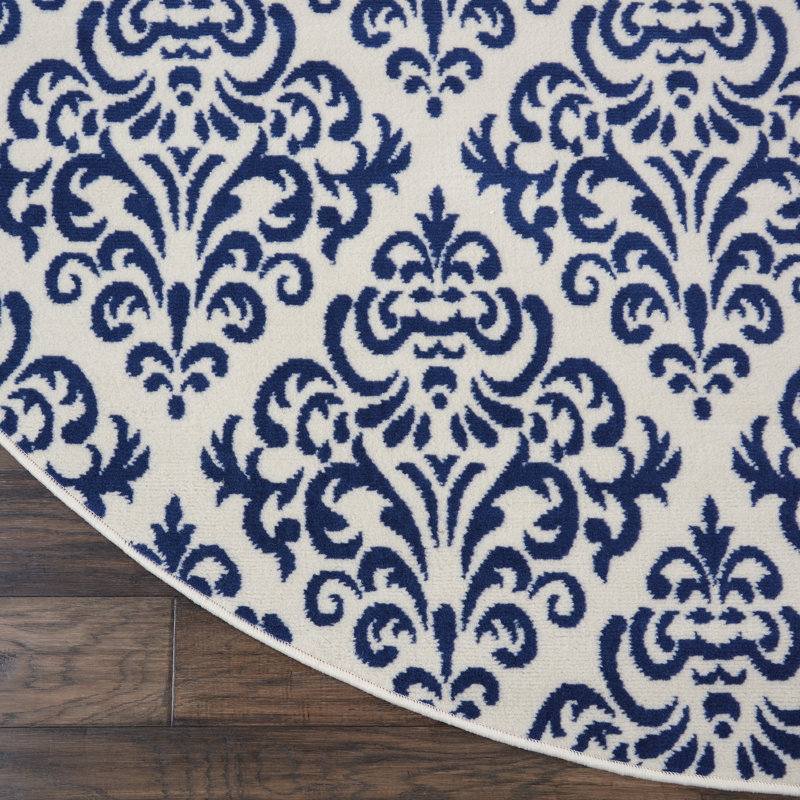 Gjuljeta Damask Indoor Rug, Round 8'