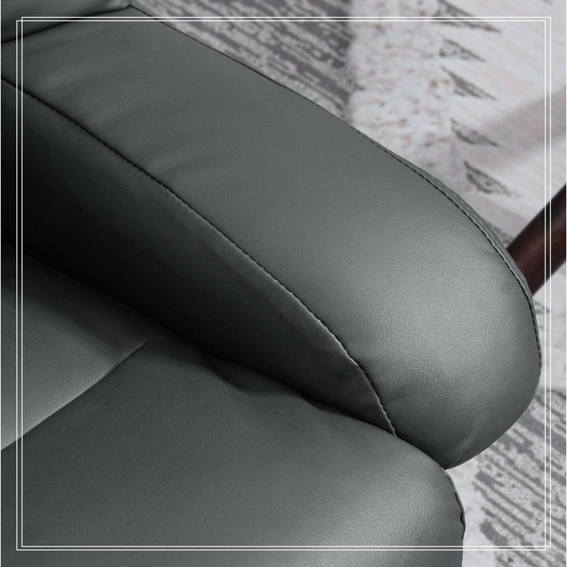 Fauteuil inclinable de massage avec repose-pieds pivotant sur 360 °, Gris