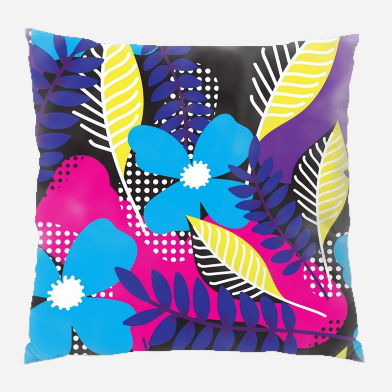 Coussin design, Bleu / Mauve, Intérieur