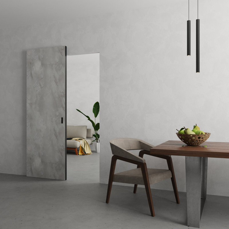 Grange cachée avec bords noirs | Planum 0010, Onyx, 18 po x 96 po