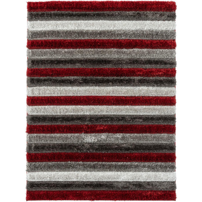 Tapis rouge à motif géométrique Lantanas, Rectangle 5 pi x 7 pi