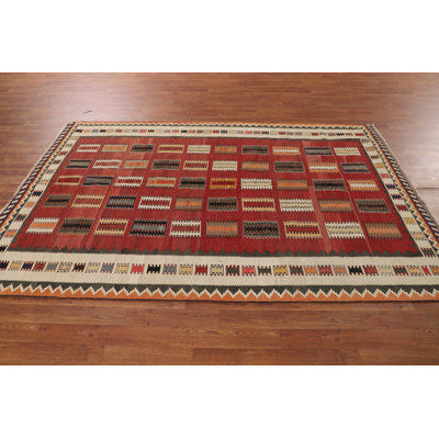 Tapis rouge Kilim 5 x 8