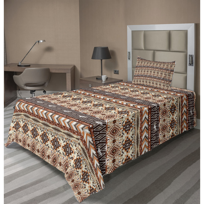 Microfiber Ikat Sheet Set, Twin Sheet Set + Fitted Sheet + 1 Pillowcase