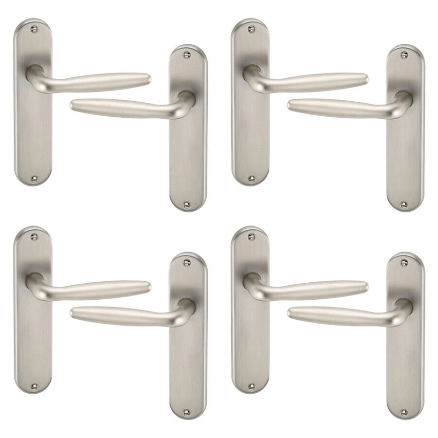 4x Urfic Rouen Metal Lever Latch Door Handles Set Rose Internal & External