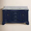 Ensemble de meuble-lavabo double 60 po avec armoire bleu royal et comptoir en marbre de Carrare Katherine-874061101-874061102