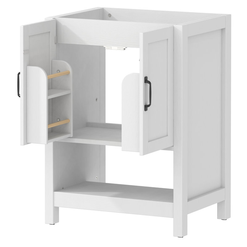 Base de meuble-lavabo simple 24 po seulement, Noir, White