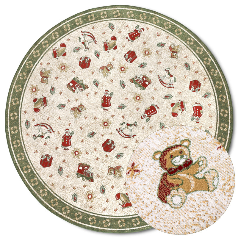 Toy's Delight Nostalgic Shine Design rug for the living room, dining room or hallway, Round 160cm, Green