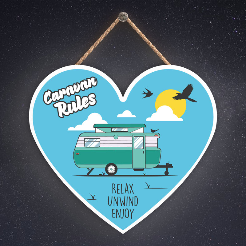 Caravan Rules - Print on MDF, 9cm H x 10cm W x 0.5cm D