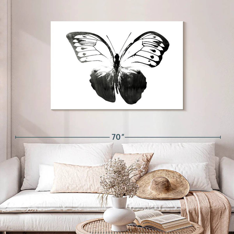 Brampt Black And White Butterfly, 30" H x 45" W