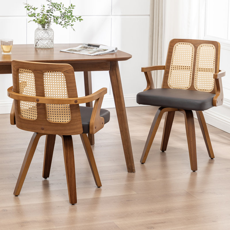 Chaises de salle à manger rembourrées Modern, Brun