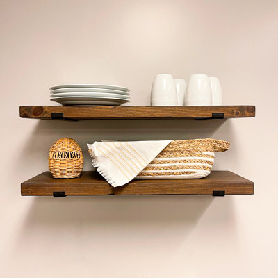 Calheme Rustic Shelves With J Brackets