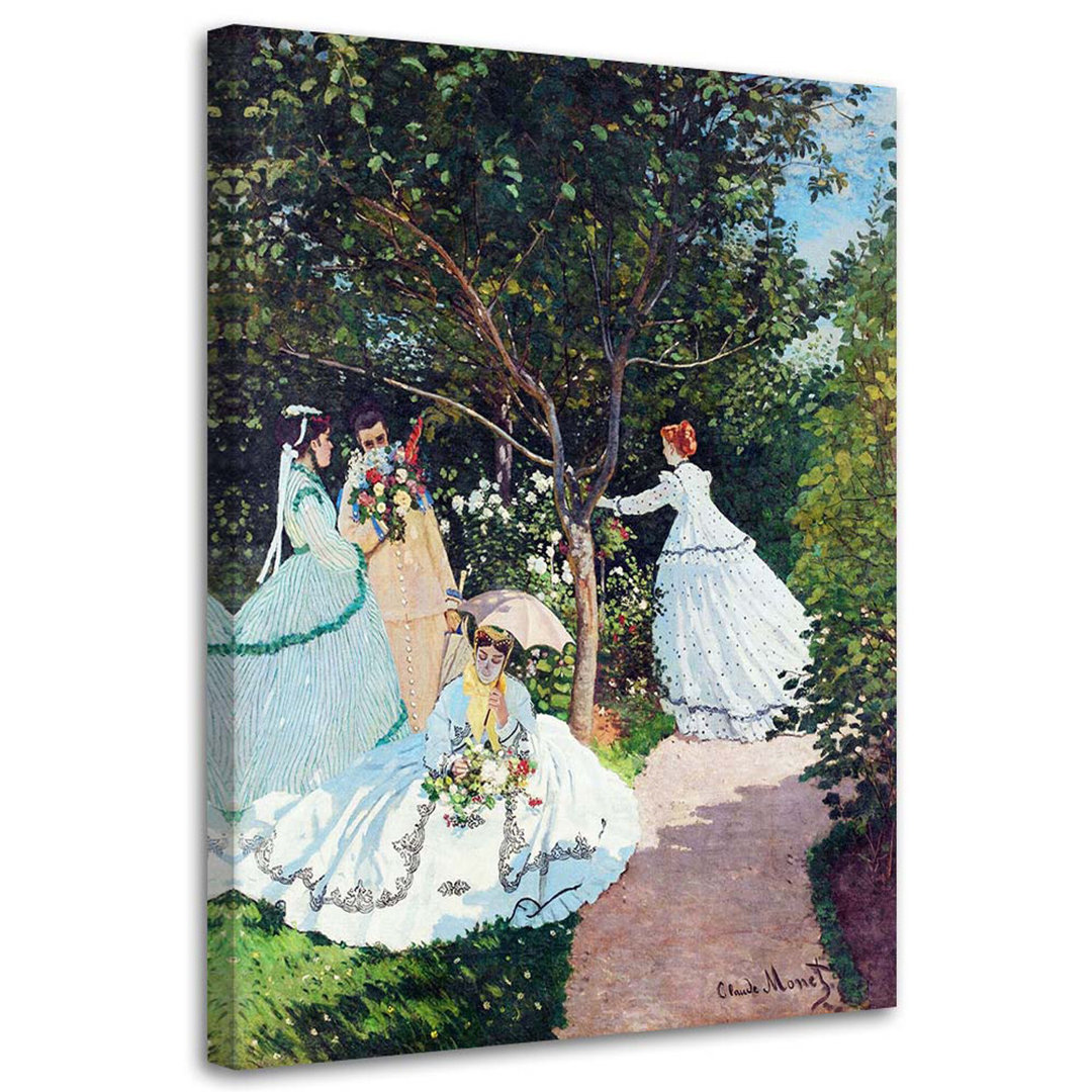 Leinwandbild Women In The Garden - C. Monet, Reproduction 51128