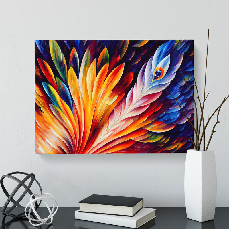 Bird Feather Art Vol.3 Abstract - Wrapped Canvas, 35cm H x 50cm W x 3cm D