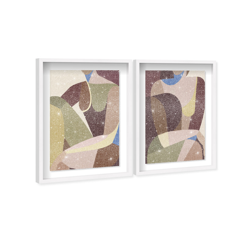 Body Studio Set Set by Oliver Gal, 37.5"H x 55.5"W, White Shadowbox