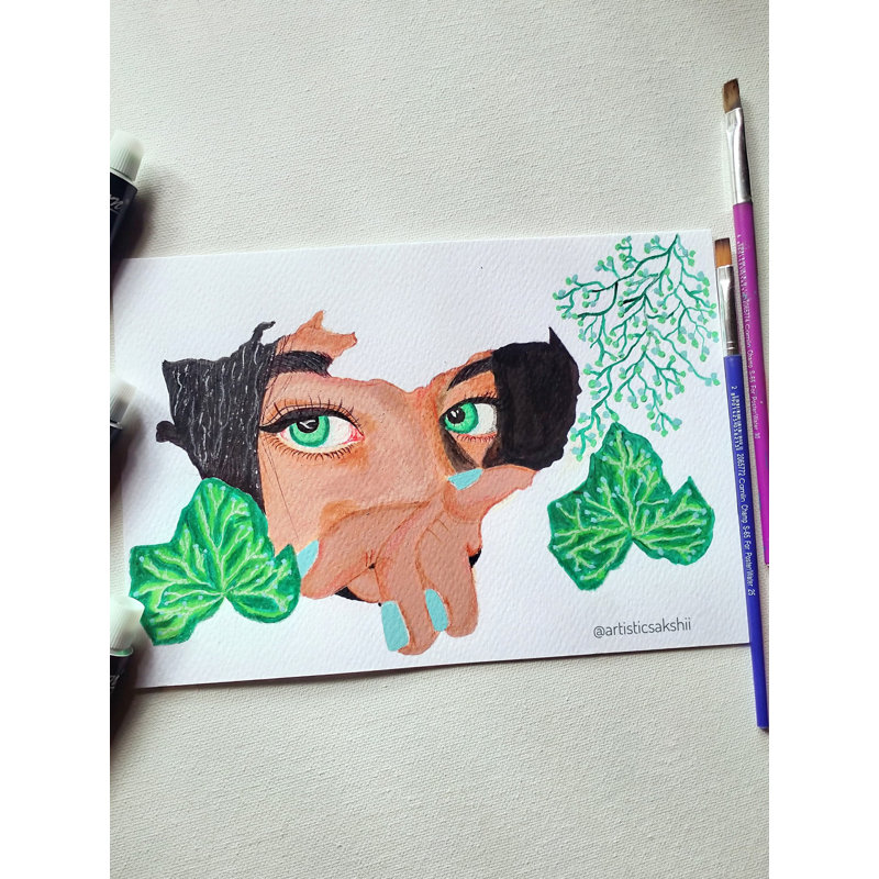 Yeux vifs | Aquarelle sur papier | Par Sakshi Thakur