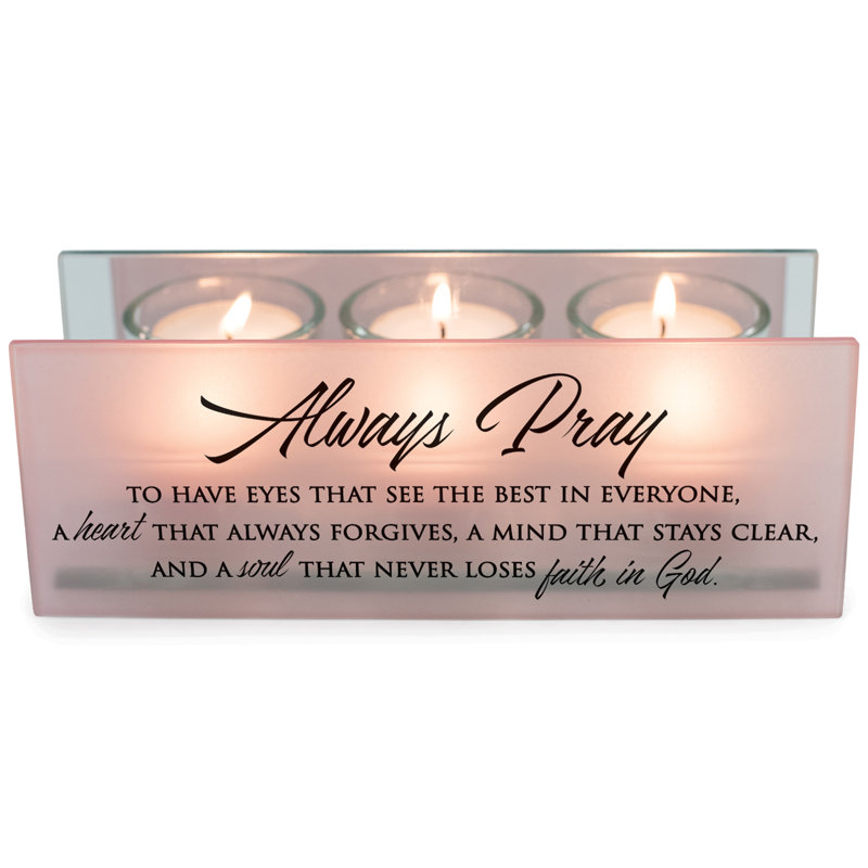 2.5'' H Glass Tabletop Tealight Holder with Candle Included