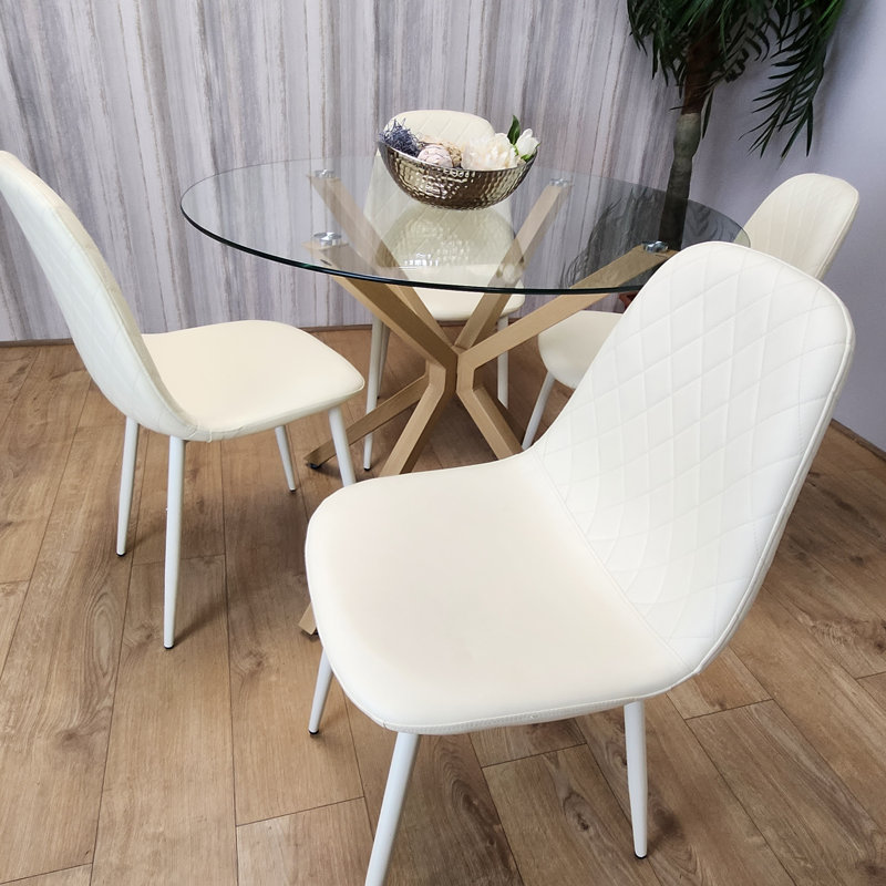 Allendale 4 - Person Dining Set, Cream/Cream
