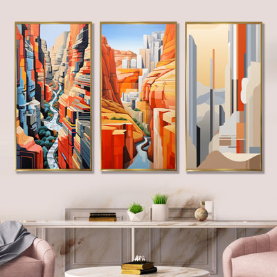 Paysage de canyon inspiré de Stijl