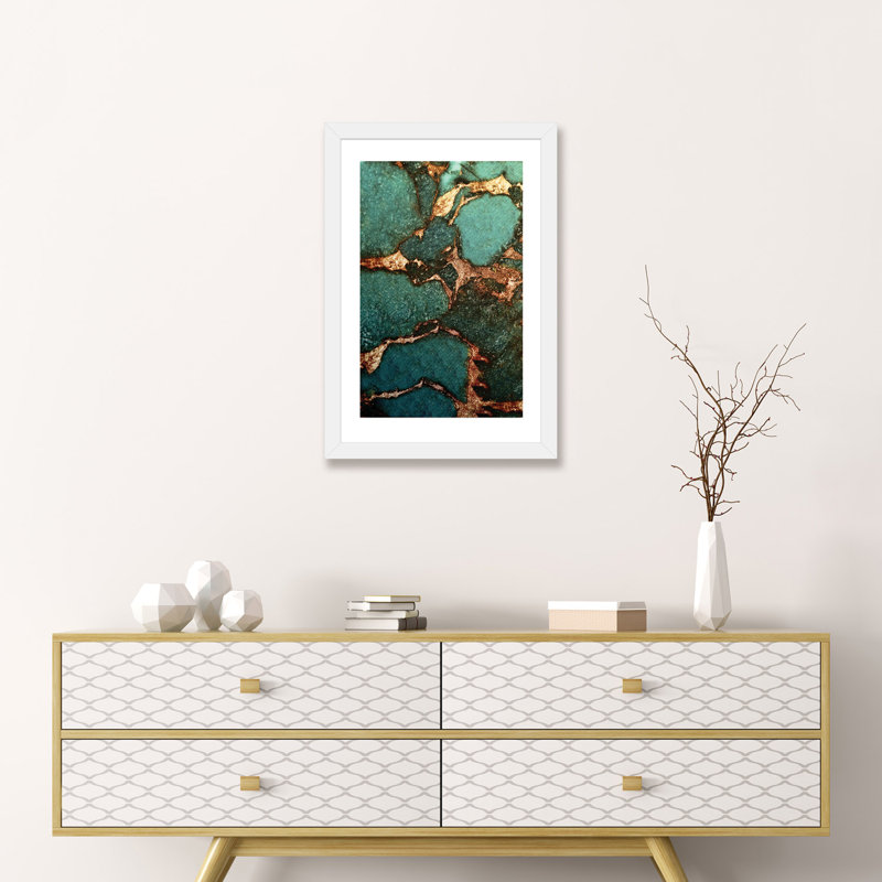 «Emerald» - reproduction d'art, H 24 po x l 16 po x P 1 po, Papier blanc