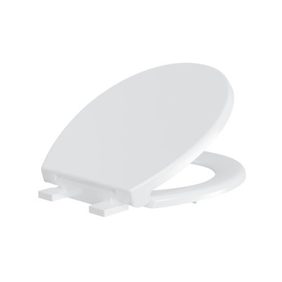 Toilet Seat, Round Toilet Seat, Quick-Release Structure Toilet Seat, Quick-Attach Hardware & Full Flat With Grip-Tight Bumpers, Quiet-Close Seat, White