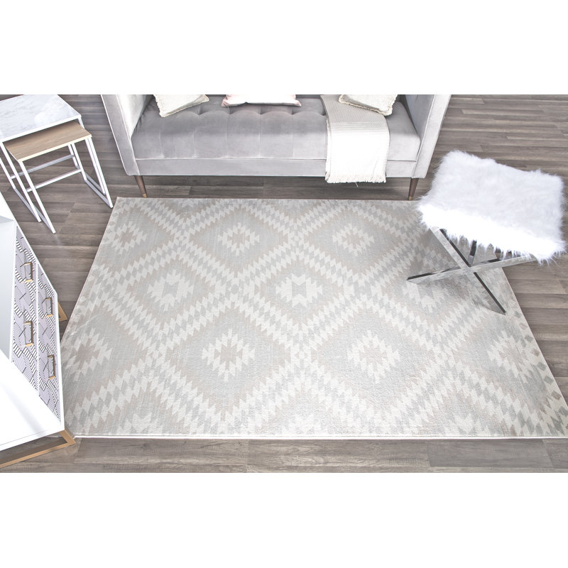 Heron Bodrum Tribal Kilim Denim Area Rug, Runner 2' x 8', Beige/Ivory/Tan/Gray