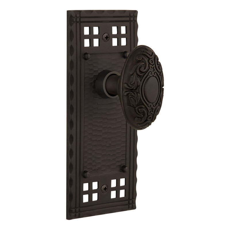 Craftsman Plate with Victorian Door Knob, 2.75", Oil-Rubbed Bronze