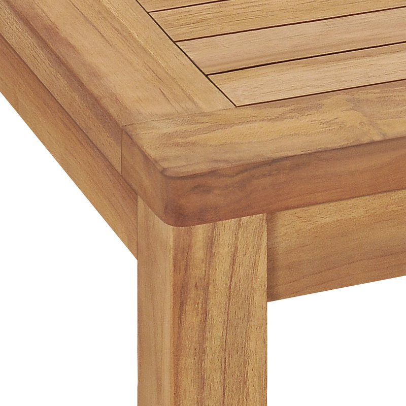 Dakota Teak Solid Wood Outdoor Dining Table, 77cm H x 140cm L x 80cm W