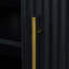Meuble télé élégant avec portes à rayures verticales, conception de porte coulissante peu encombrante, pieds robustes, polyvalent comme meuble télé ou armoire d'appoint-1501309003