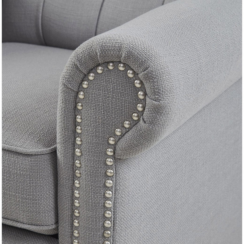 Fauteuil inclinable Aidan, fauteuil inclinable moderne, Tissu gris