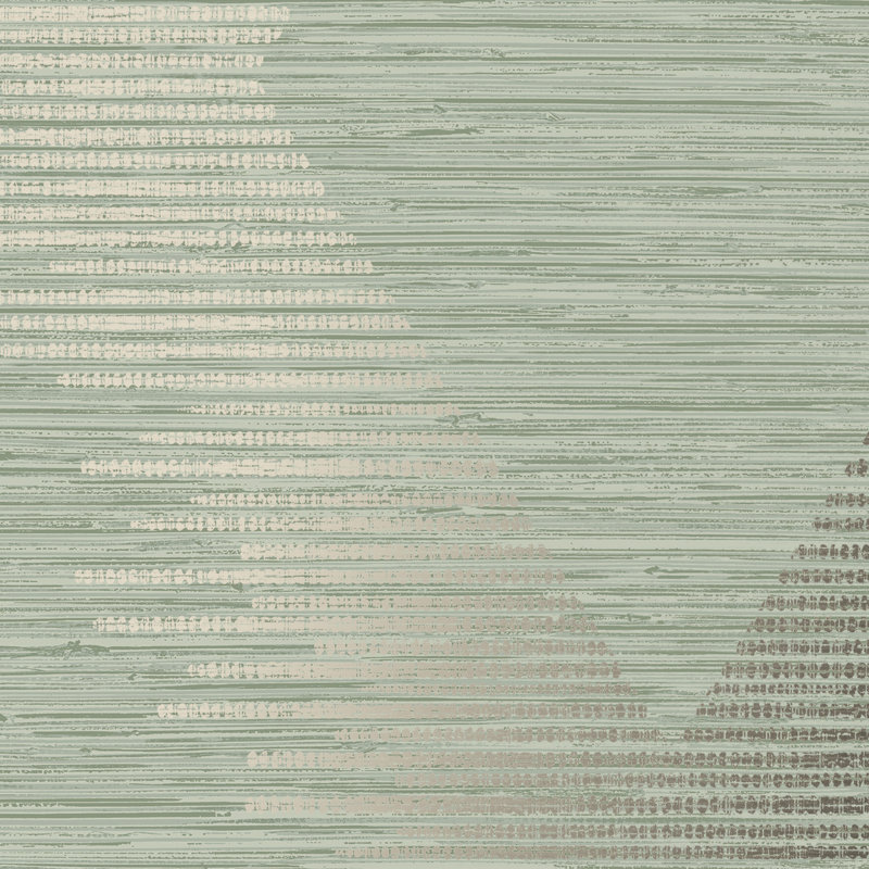Zen Geometric Metallic Wallpaper Double Roll, Sage