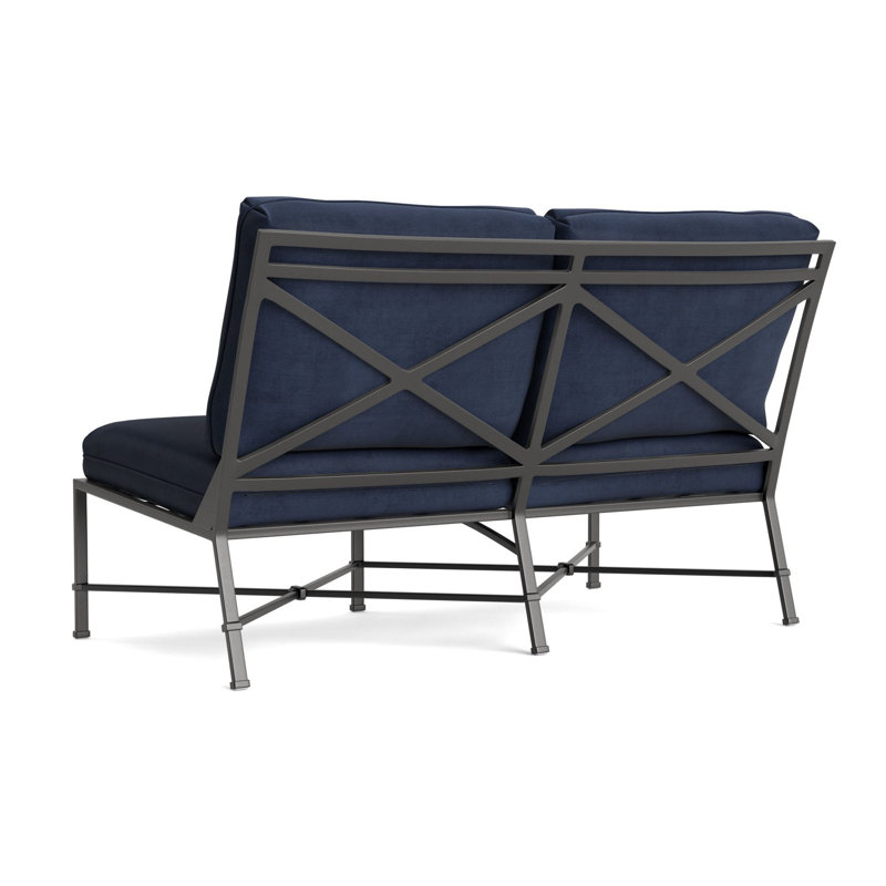Venetian Outdoor 2 - Seat Loveseat, Fusion Neptune, Textured Pewter