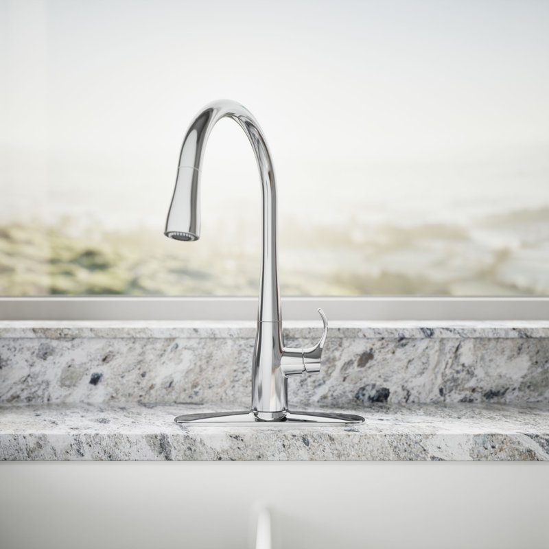 Simplice Pull Down Single Handle Kitchen Faucet, Polished Chrome