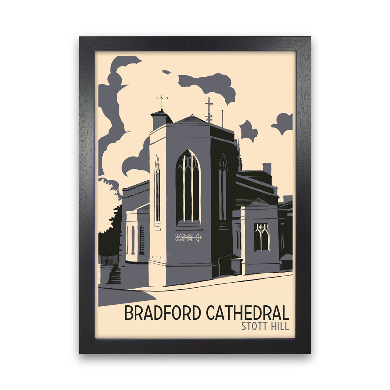 Bradford Cathedral, Stott Hill by Richard O'Neill - Print, 34cm H x 25cm W x 3cm D, Black Framed