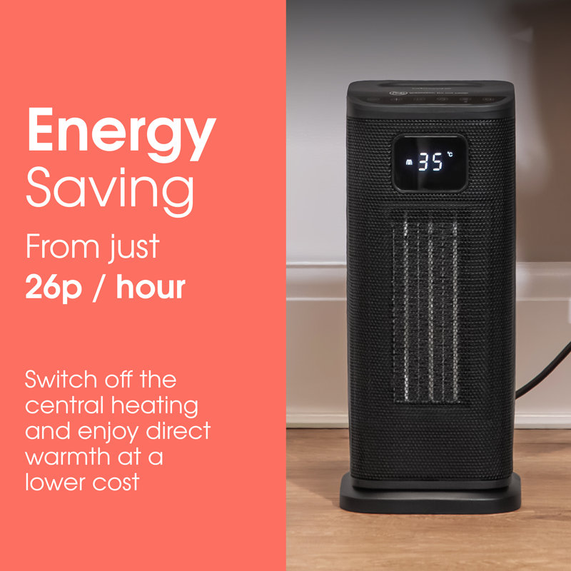 Abode 856 BTU Electric Tower Space Heater with Adjustable Thermostat