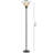 Riju Metal Round 3 Way Torchiere Lamp with Frosted Shade, Dark Bronze-971977416-971984184