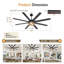  Cissline 65"  Big Farmhouse Ceiling Fan with Light Kit and Remote Control for Bedrooms, Living Spaces