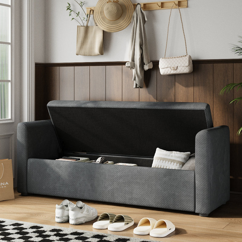 Bailidh Linen Upholstered Storage Bench