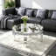Glass Mirrored Four Leg Coffee Table Mirrored Diamonds Inlay Low Coffee Table 90.3x90.3cm