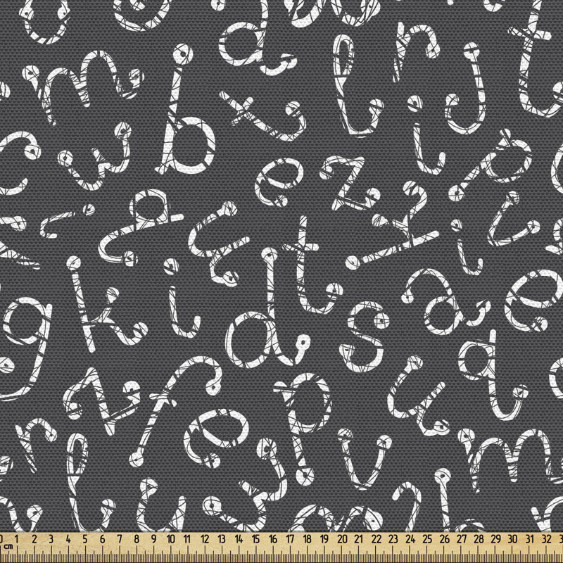 Tissu alphabet Ambesonne, l 58 po x L 180 po