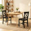 Table de cuisine/salle à manger, combinant 41,3 x 47 x 87 cm, pin noir de jais et détails en bois massif