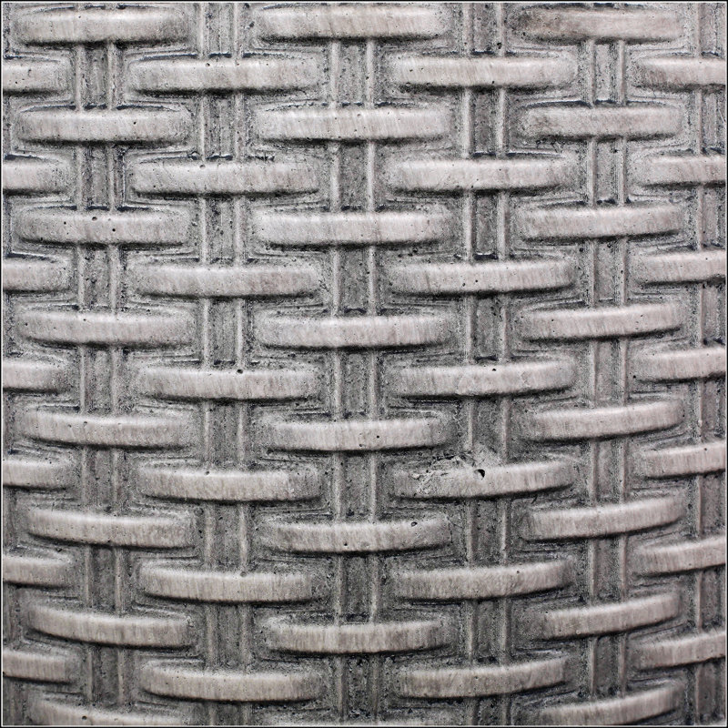 Table d'appoint ronde d'extérieur en béton léger avec motif en panier, parfaite pour les espaces extérieurs modernes et fonctionnels