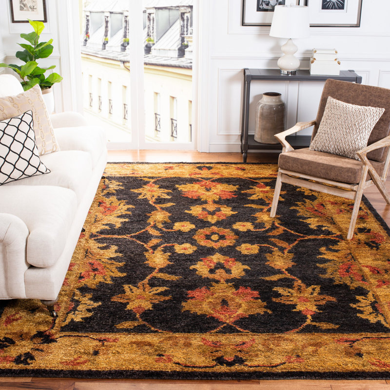 Lafountain Hand Tufted Hemp Oriental Rug, Rectangle 4' x 6'