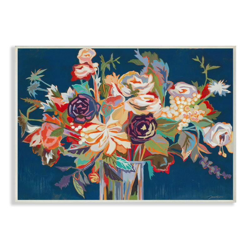 «Bright Flower Vase» par Third and Wall - reproduction d'art graphique à cadre flottant, Plaque murale