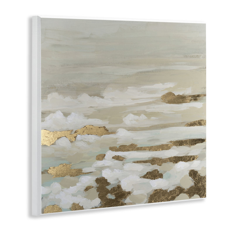 Plaque murale «Gilded Surf Abstract Waves», design par June Erica Vess