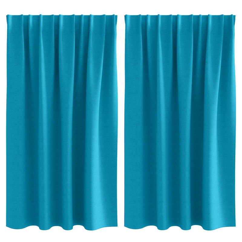 Curtains With Curtains 2 Pcs Polyester, 140cm Width x 140cm Drop, Turquoise
